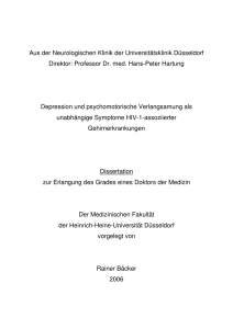 Depression und psychomotorische Verlangsamung als