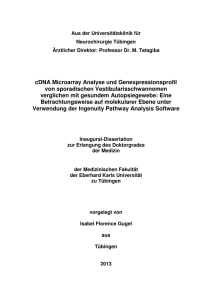cDNA Microarray Analyse und Genexpressionsprofil von
