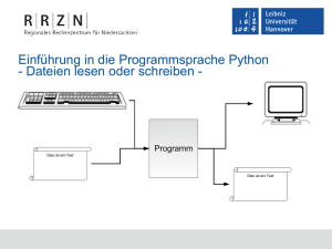 Einführung in die Programmiersprache Python