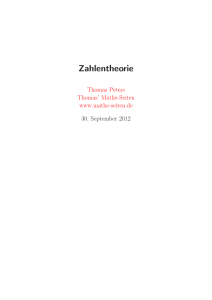 Zahlentheorie - Thomas` Mathe