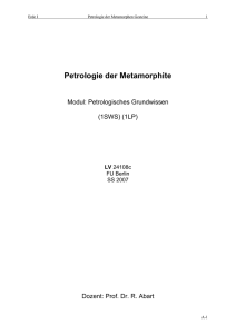 Petrologie der Metamorphite