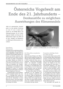 Österreichs Vogelwelt am Ende des 21. Jahrhunderts