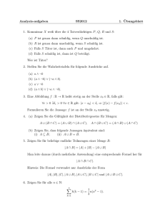 Analysis-aufgaben SS2012 1. Übungsblatt 1. Kommissar X weiß