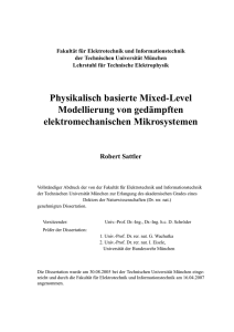 Physikalisch basierte Mixed-Level Modellierung von