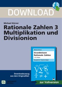 Rationale Zahlen 3 Multiplikation und Divisionion