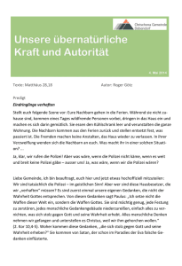 Übernatürliche Kraft und Autorität