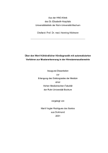 Über den Wert frühkindlicher Hördiagnostik mit automatisierten