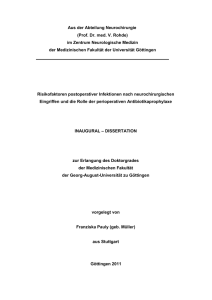 Aus der Abteilung Neurochirurgie (Prof. Dr. med. V. Rohde) im
