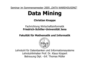 Data Mining - Fakultät für Mathematik und Informatik