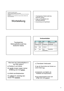 Wortstellung - Institut für deutsche Sprache und Linguistik