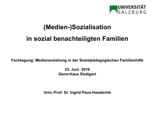(Medien-)Sozialisation in sozial benachteiligten Familien Fachtagung