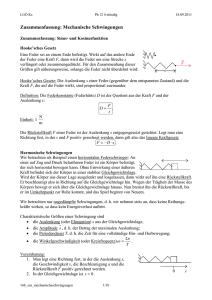 Zusammenfassung: Mechanische Schwingungen