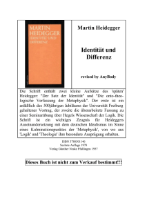 Heidegger - Identitaet und Differenz