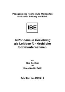 Autonomie in Beziehung als Leitidee für kirchliche Sozialunternehmen