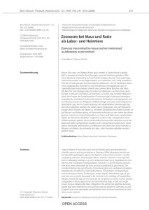 Zoonosen bei Maus und Ratte als Labor- und Heimtiere