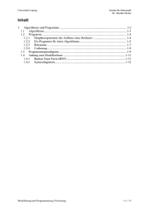 1 Algorithmen und Programme - Informatik Uni Leipzig