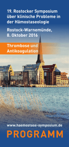 19. Rostocker Hämostase-Symposium 2016
