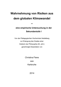 Wahrnehmung von Risiken aus dem globalen Klimawandel –