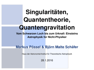 Singularitäten, Quantentheorie, Quantengravitation