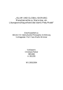 „ISLAM UND GLOBALISIERUNG: Menschenrechte vs. Sharia bzw