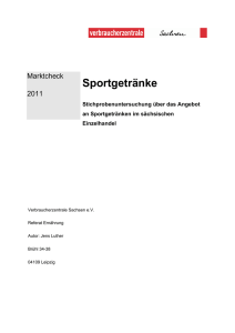 Sportgetränke - Verbraucherzentrale Sachsen
