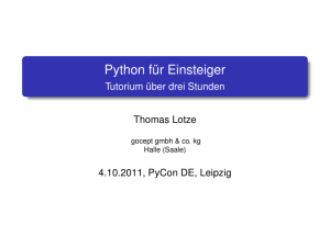 Python für Einsteiger - Tutorium über drei Stunden