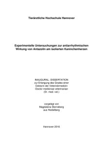 Tierärztliche Hochschule Hannover Experimentelle Untersuchungen