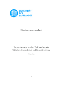 Experimente in der Zahlentheorie