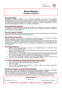 Informationsblatt: Borkenflechte (Impetigo contagiosa)