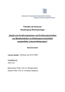 Studie zum Ern&auml;hrungswissen und Ern&auml;hrungsverhalten von