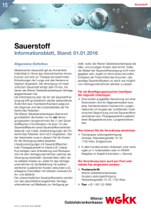 Informationsblatt Nummer 15 Sauerstoff