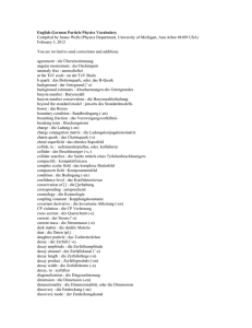 English-German Particle Physics Vocabulary Compiled by James