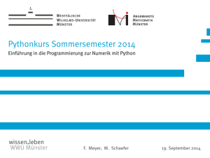 Pythonkurs Sommersemester 2014
