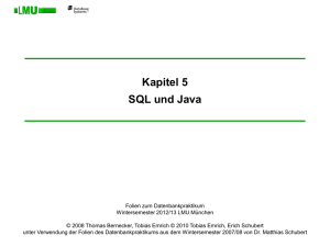 Kapitel 5 SQL und Java - DBS