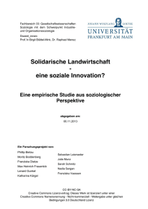 Solidarische Landwirtschaft - eine soziale Innovation?