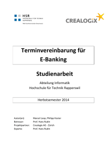 Terminvereinbarung für E-Banking Studienarbeit