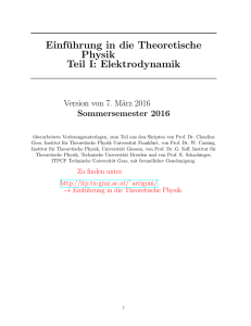 Elektrodynamik - TU Graz - Institut für Theoretische Physik