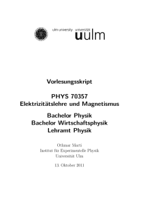 Vorlesungsskript Elektrizität und Magnetismus