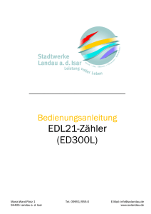 EDL21-Zähler (ED300L) - Stadtwerke Landau /Isar