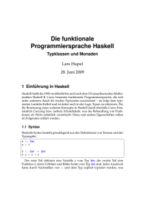 Die funktionale Programmiersprache Haskell