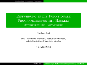 Einführung in die Funktionale Programmierung mit Haskell