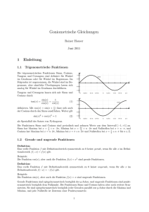 Goniometrische Gleichungen