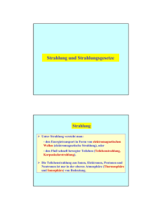 Strahlung und Strahlungsgesetze