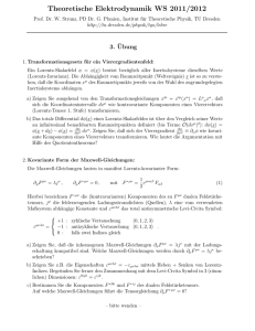 Theoretische Elektrodynamik WS 2011/2012