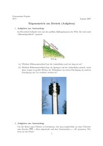 Trigonometrie am Dreieck (Aufgaben)