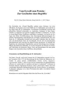 Vom Eyweiß zum Protein: Zur Geschichte eines Begriffes