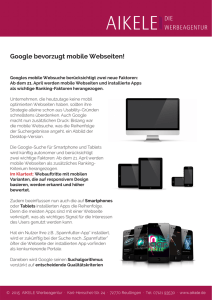 Google bevorzugt mobile Webseiten!