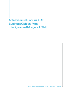 Abfrageerstellung mit SAP BusinessObjects Web