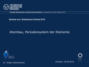 A + e - Fachrichtung Chemie TU Dresden
