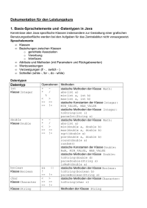 Dokumentation für den Leistungskurs